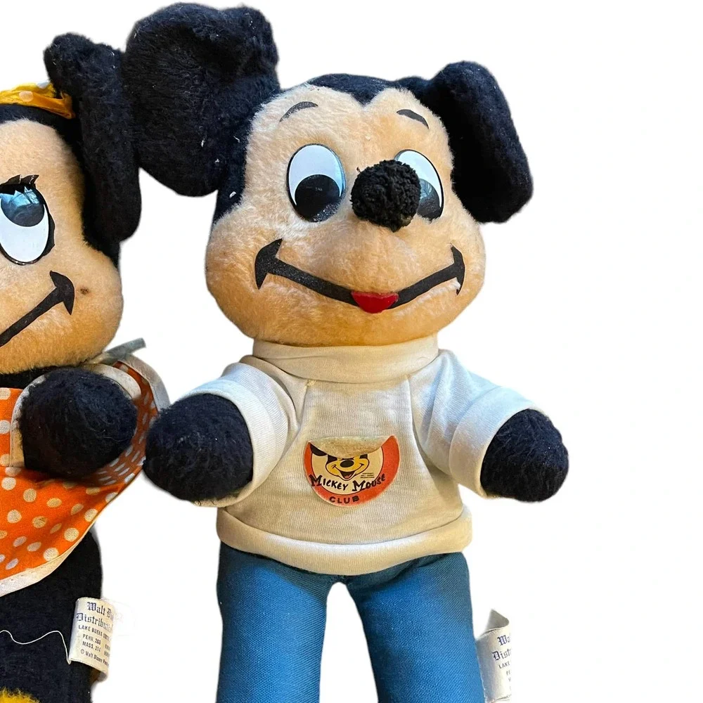 Mickey Minnie Mouse Plush California Toy Co Walt Disney‎ Est 1950's Stuffed Toys